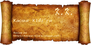 Kacsur Klára névjegykártya