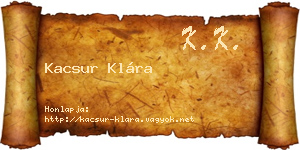 Kacsur Klára névjegykártya